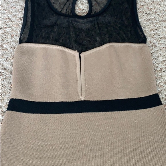 Black & Tan Dress, Sheer at top, M - Picture 3 of 5